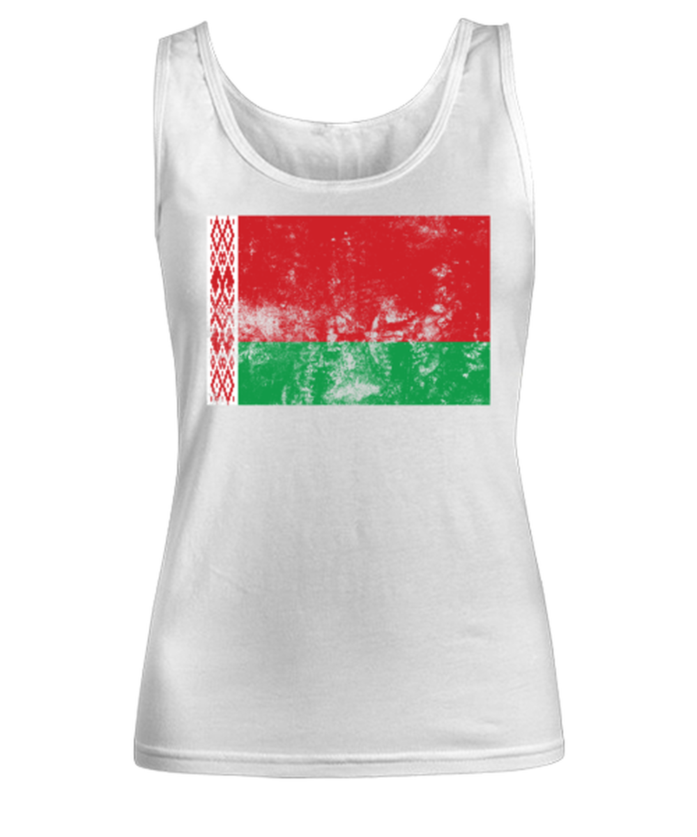 Retro Vintage Style Belarus Belarusian Flag Pride Womens Tank Top Shirt Unique Woman Tshirt