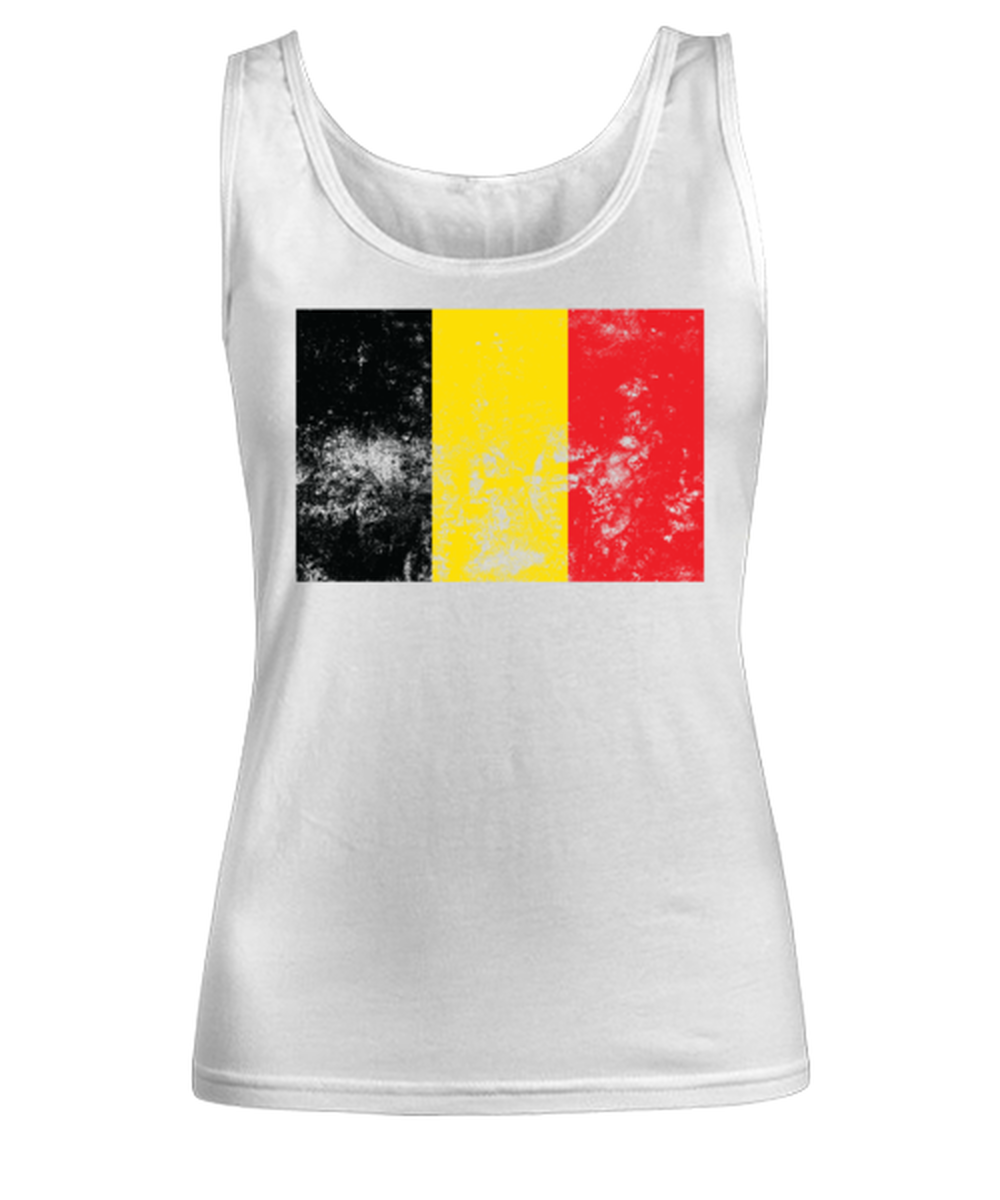 Retro Vintage Style Belgium Belgian Flag Pride Womens Tank Top Shirt Unique Woman Tshirt