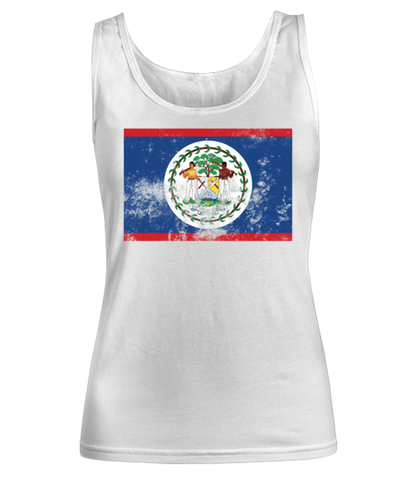 Retro Vintage Style Belize Belizean Flag Pride Womens Tank Top Shirt Unique Woman Tshirt