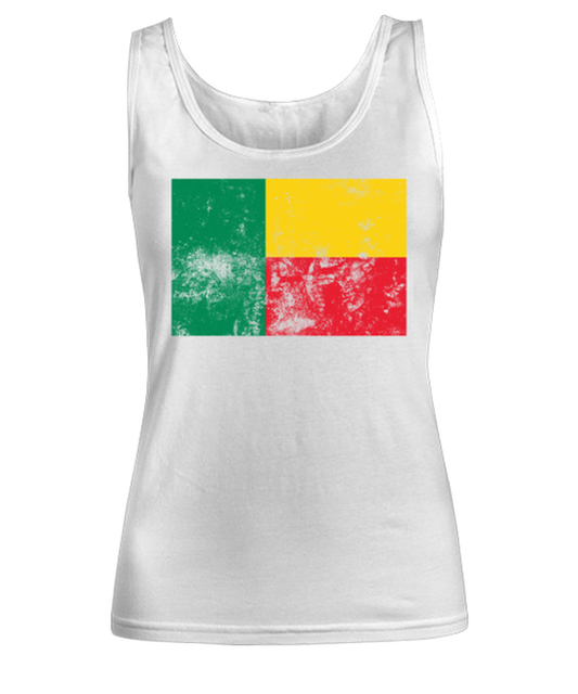 Retro Vintage Style Benin Flag Pride Womens Tank Top Shirt Unique Woman Tshirt