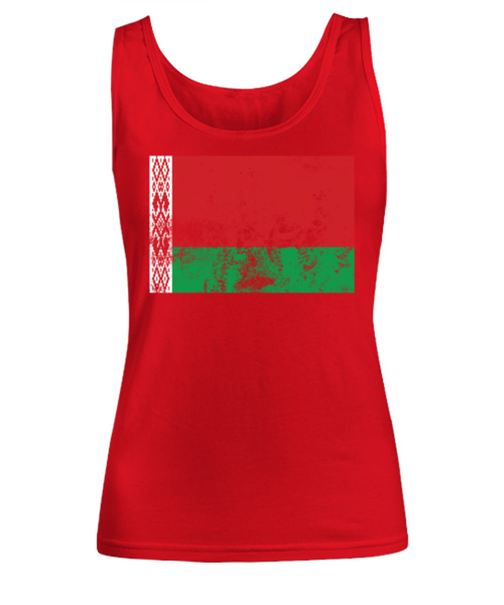 Retro Vintage Style Belarus Belarusian Flag Pride Womens Tank Top Shirt Unique Woman Tshirt