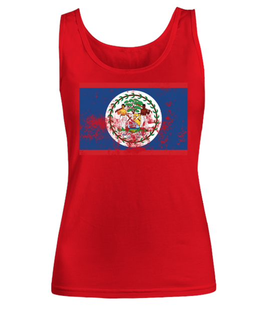 Retro Vintage Style Belize Belizean Flag Pride Womens Tank Top Shirt Unique Woman Tshirt