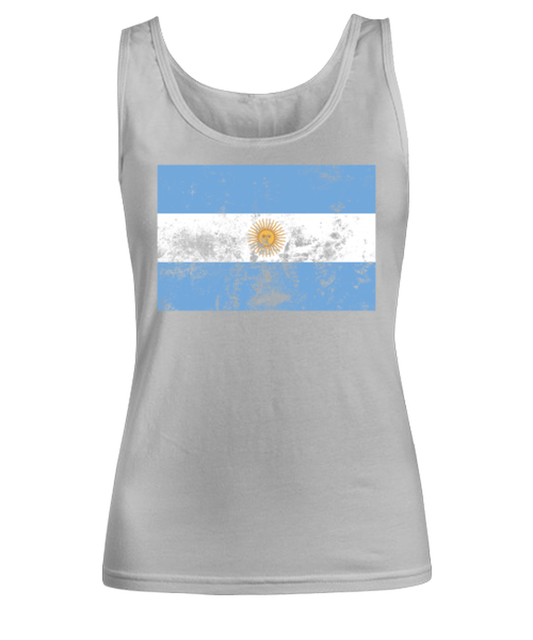 Retro Vintage Style Argentina Argentina Argentine Argentinian Flag Pride Womens Tank Top Shirt Unique Woman Tshirt