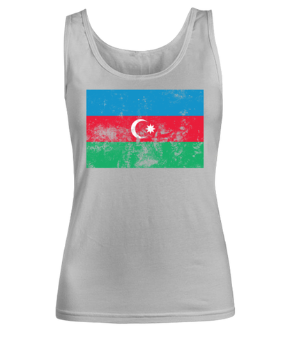 Retro Vintage Style Azerbaijan Azerbaijanis Flag Pride Womens Tank Top Shirt Unique Woman Tshirt