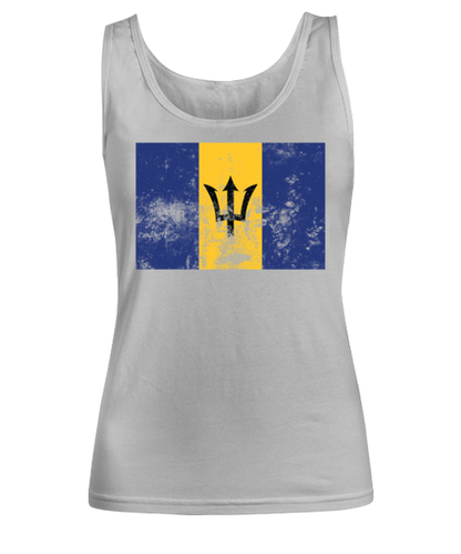 Retro Vintage Style Barbados Barbadian Flag Pride Womens Tank Top Shirt Unique Woman Tshirt