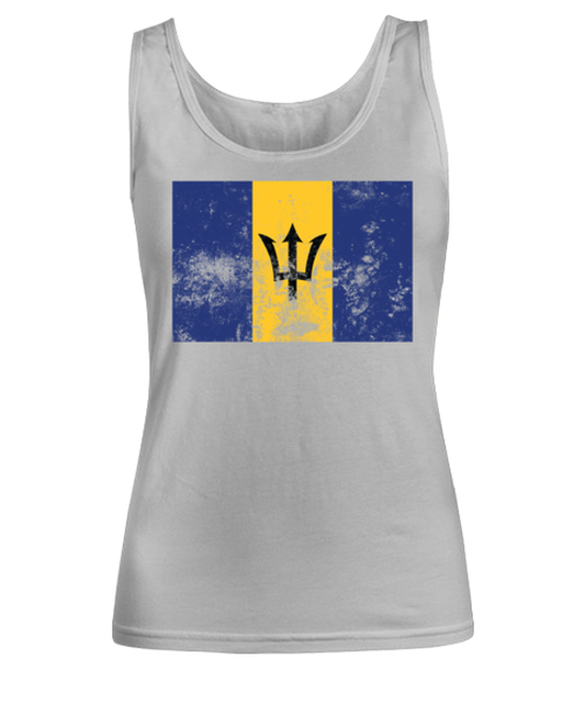 Retro Vintage Style Barbados Barbadian Flag Pride Womens Tank Top Shirt Unique Woman Tshirt