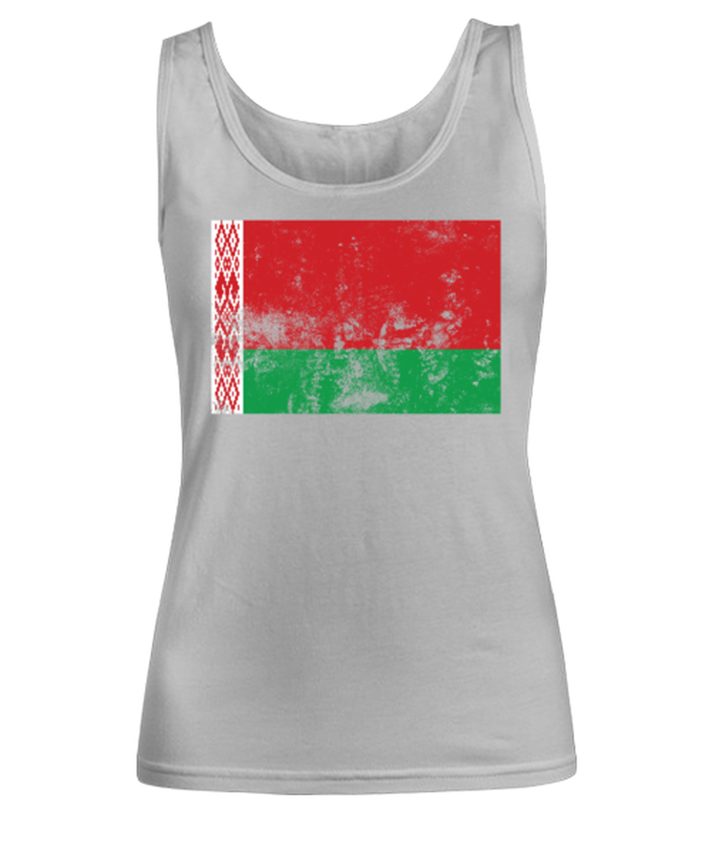 Retro Vintage Style Belarus Belarusian Flag Pride Womens Tank Top Shirt Unique Woman Tshirt