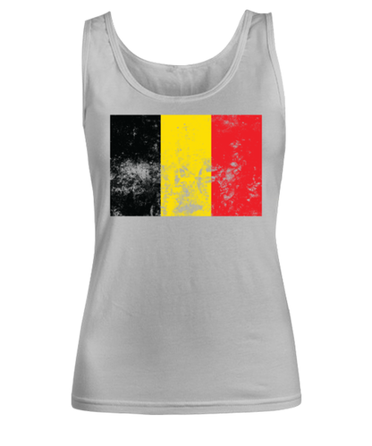 Retro Vintage Style Belgium Belgian Flag Pride Womens Tank Top Shirt Unique Woman Tshirt