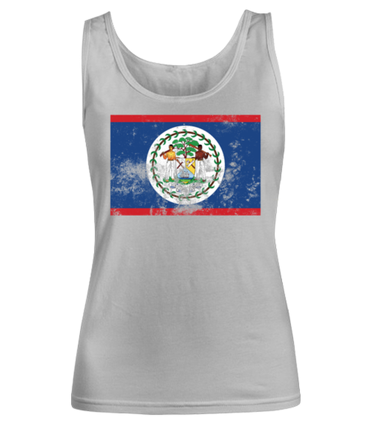 Retro Vintage Style Belize Belizean Flag Pride Womens Tank Top Shirt Unique Woman Tshirt