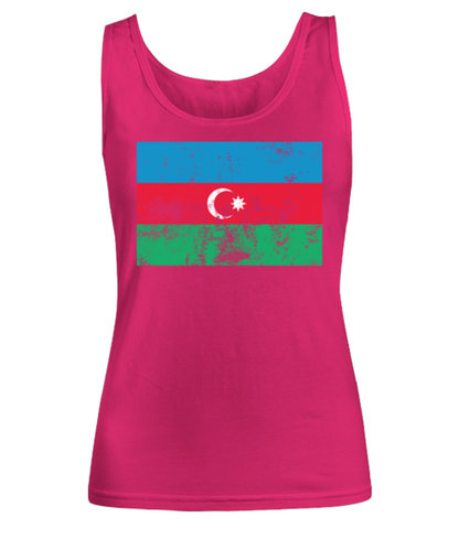 Retro Vintage Style Azerbaijan Azerbaijanis Flag Pride Womens Tank Top Shirt Unique Woman Tshirt