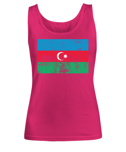 Retro Vintage Style Azerbaijan Azerbaijanis Flag Pride Womens Tank Top Shirt Unique Woman Tshirt