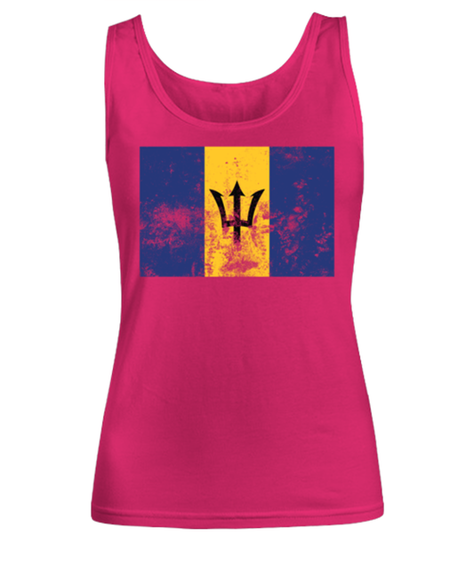 Retro Vintage Style Barbados Barbadian Flag Pride Womens Tank Top Shirt Unique Woman Tshirt