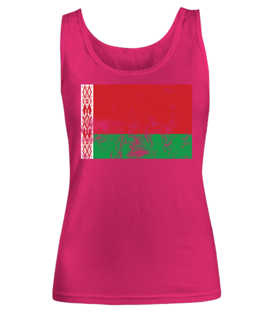 Retro Vintage Style Belarus Belarusian Flag Pride Womens Tank Top Shirt Unique Woman Tshirt