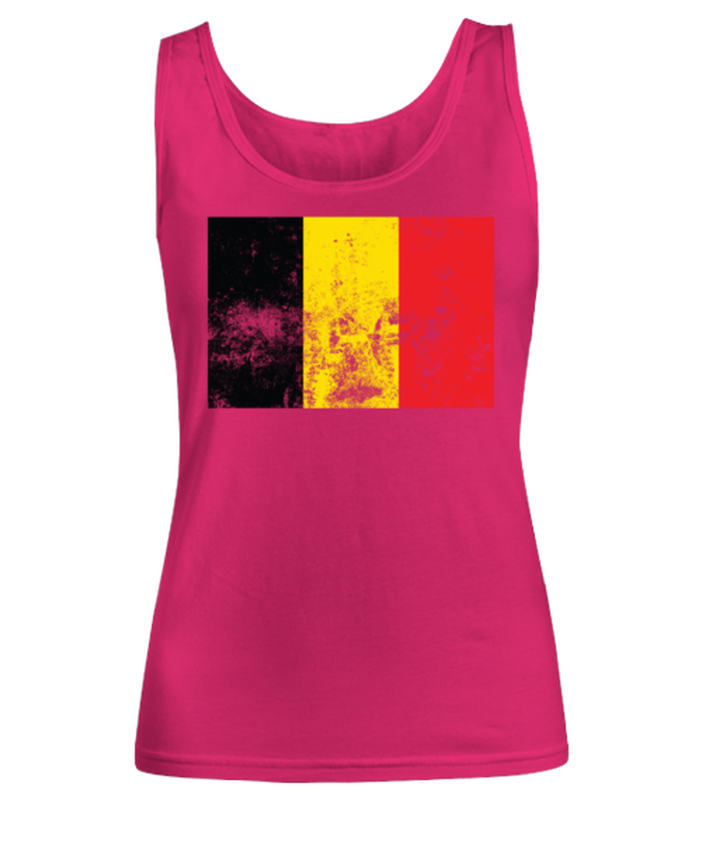 Retro Vintage Style Belgium Belgian Flag Pride Womens Tank Top Shirt Unique Woman Tshirt