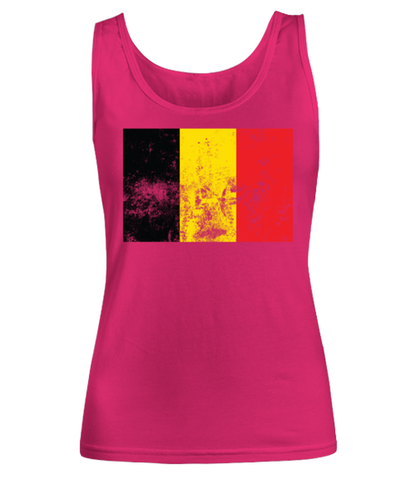 Retro Vintage Style Belgium Belgian Flag Pride Womens Tank Top Shirt Unique Woman Tshirt