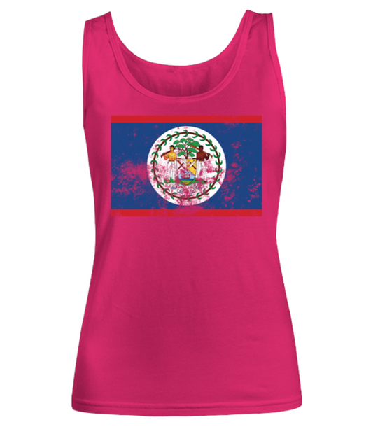 Retro Vintage Style Belize Belizean Flag Pride Womens Tank Top Shirt Unique Woman Tshirt