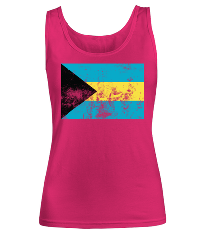 Retro Vintage Style The Bahamas Bahamian Flag Pride Womens Tank Top Shirt Unique Woman Tshirt