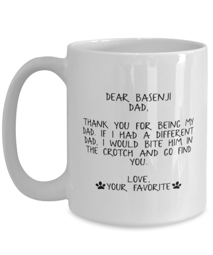 Basenji Dad Coffee Mug Unique Birthday Cup Men Women