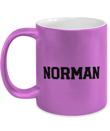 Norman Oklahoma Moving Away Pink Metallic Coffee Mug Unique Birthday Cup Men Women