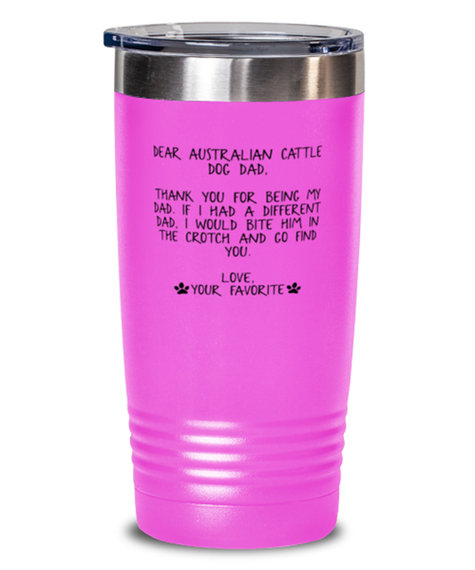 Australian Cattle Dog Dad Travel Coffee Mug Unique Reusable Tumbler Cup Men Women