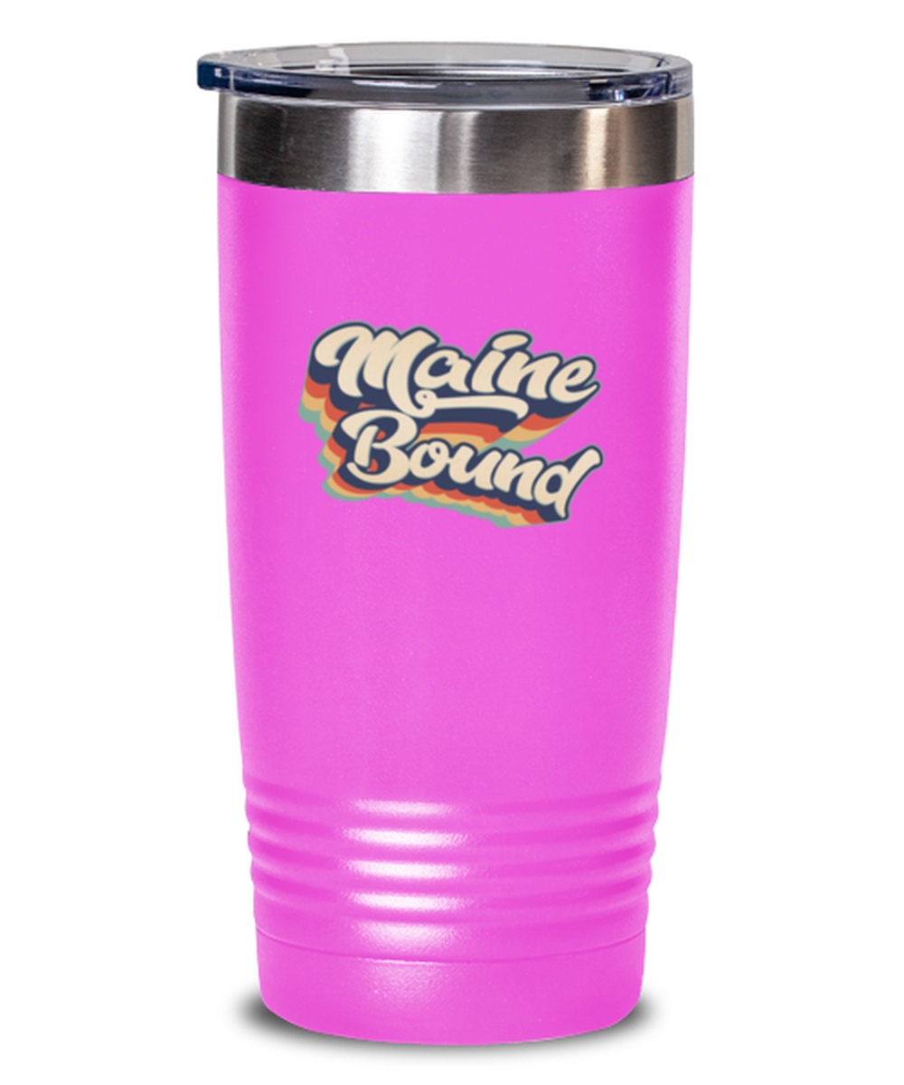 Moving to Maine Moving Away Retro 70s 1970 Travel Coffee Mug Unique Reusable Tumbler Cup Men Women