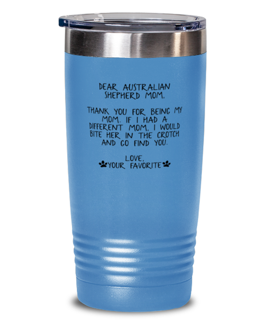 Australian Shepherd Mom Travel Coffee Mug Unique Reusable Tumbler Cup Men Women