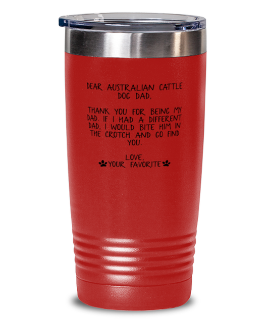 Australian Cattle Dog Dad Travel Coffee Mug Unique Reusable Tumbler Cup Men Women