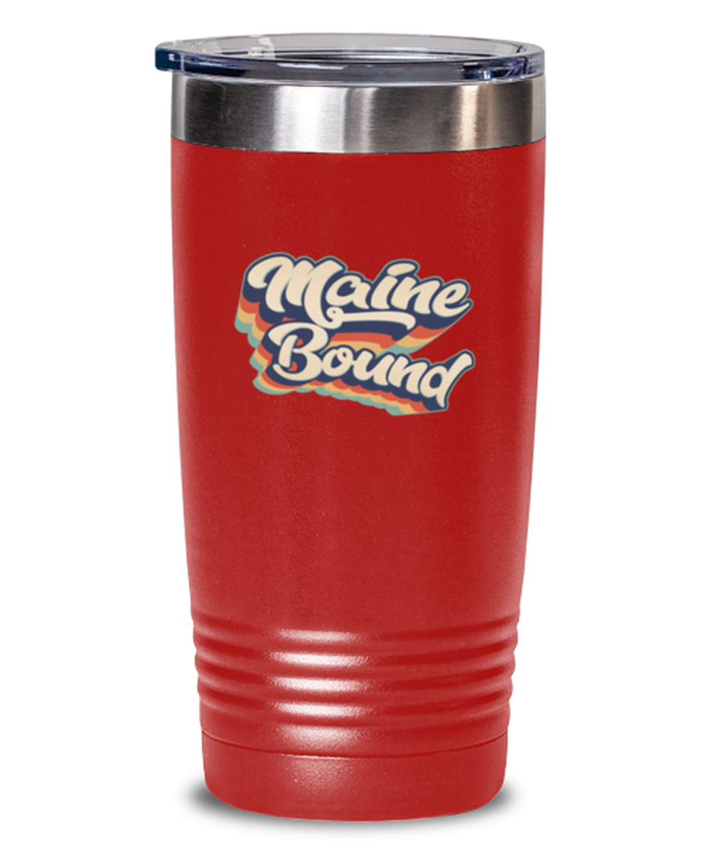 Moving to Maine Moving Away Retro 70s 1970 Travel Coffee Mug Unique Reusable Tumbler Cup Men Women