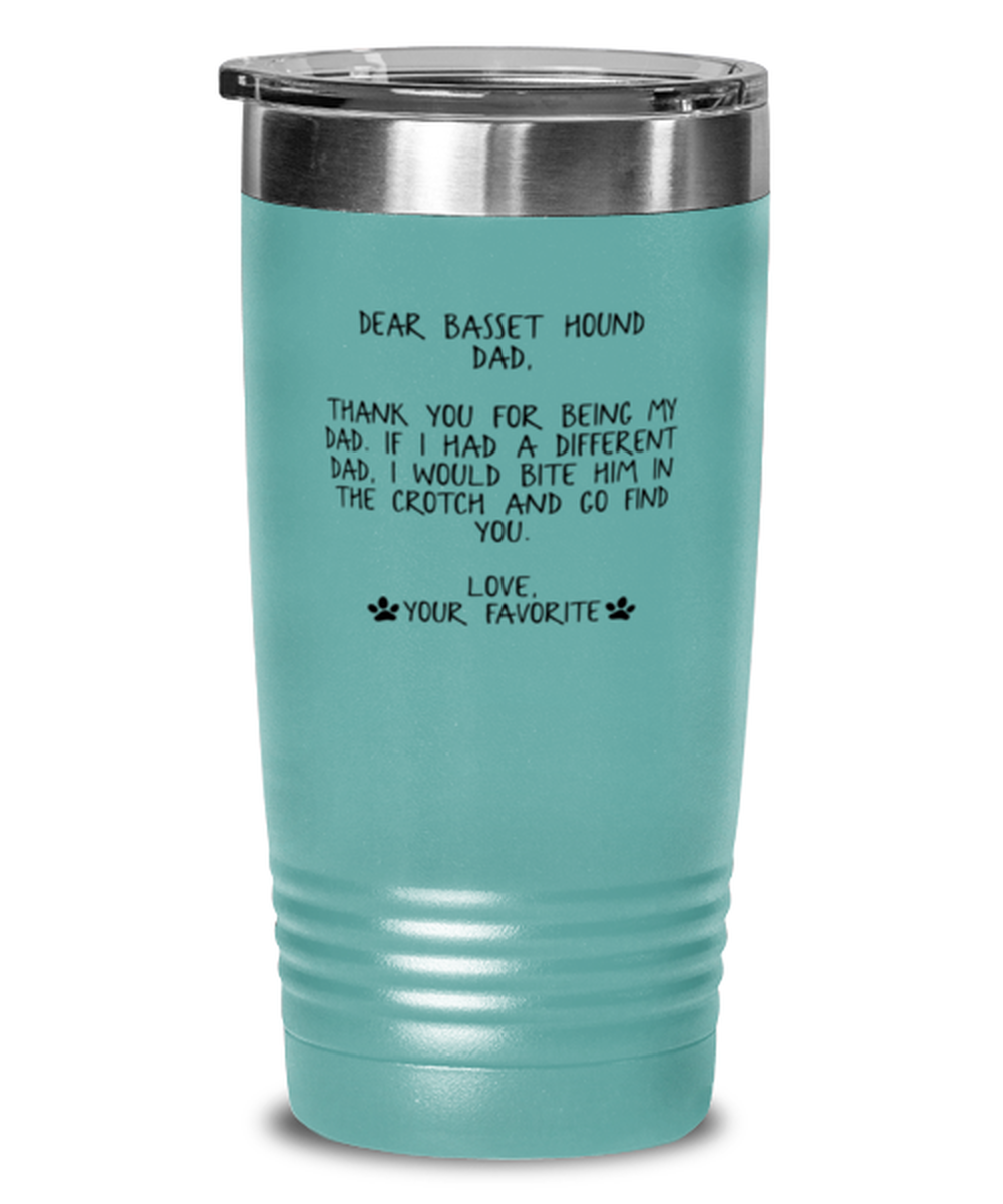 Basset Hound Dad Travel Coffee Mug Unique Reusable Tumbler Cup Men Women