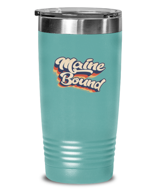 Moving to Maine Moving Away Retro 70s 1970 Travel Coffee Mug Unique Reusable Tumbler Cup Men Women