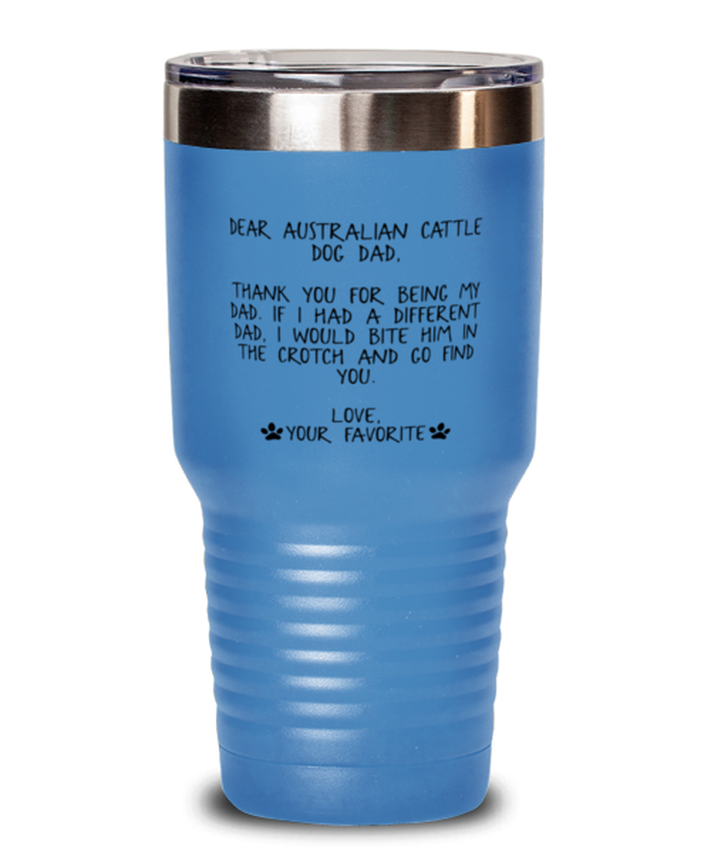 Australian Cattle Dog Dad Travel Coffee Mug Unique Reusable Tumbler Cup Men Women