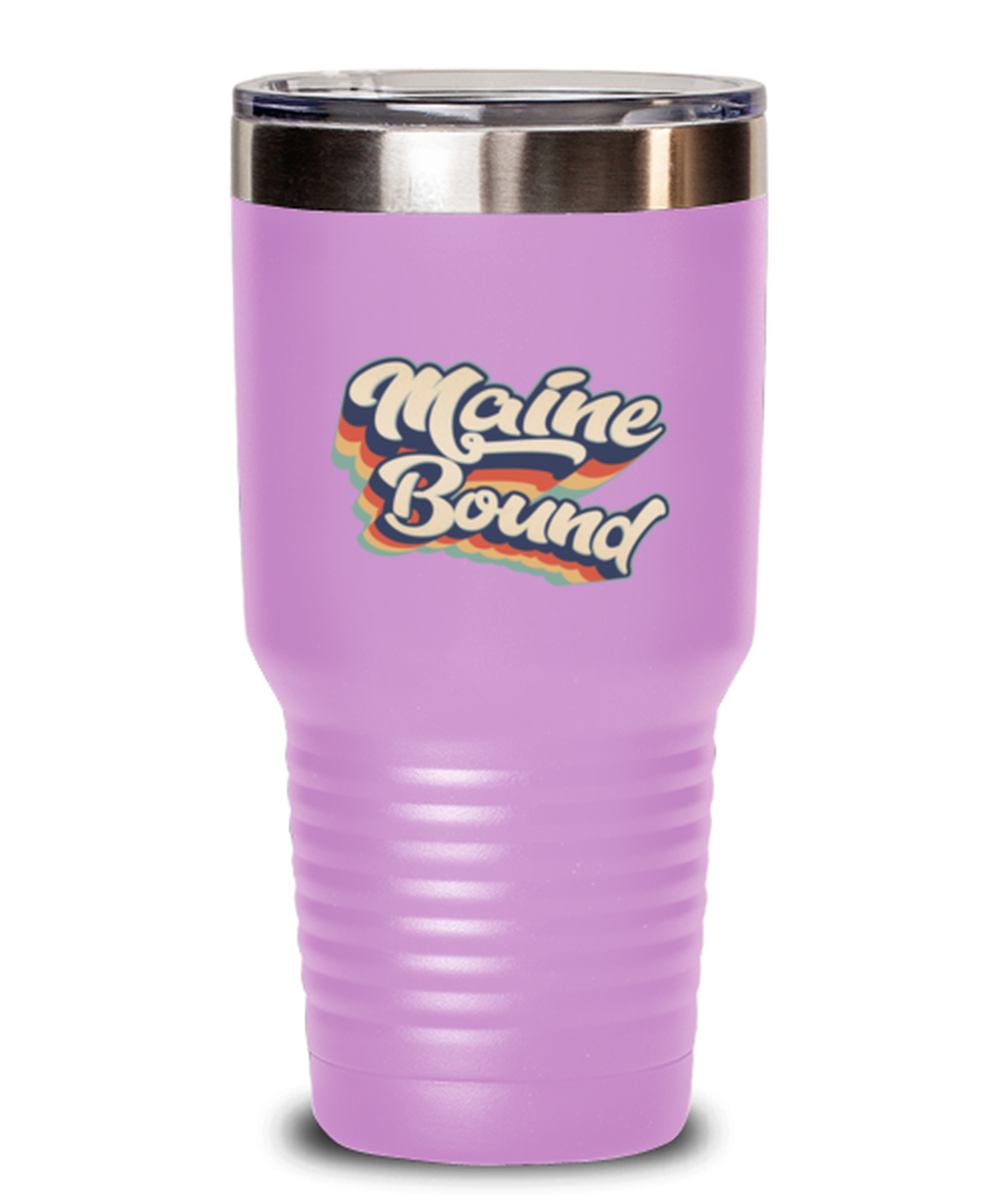 Moving to Maine Moving Away Retro 70s 1970 Travel Coffee Mug Unique Reusable Tumbler Cup Men Women