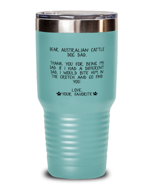 Australian Cattle Dog Dad Travel Coffee Mug Unique Reusable Tumbler Cup Men Women