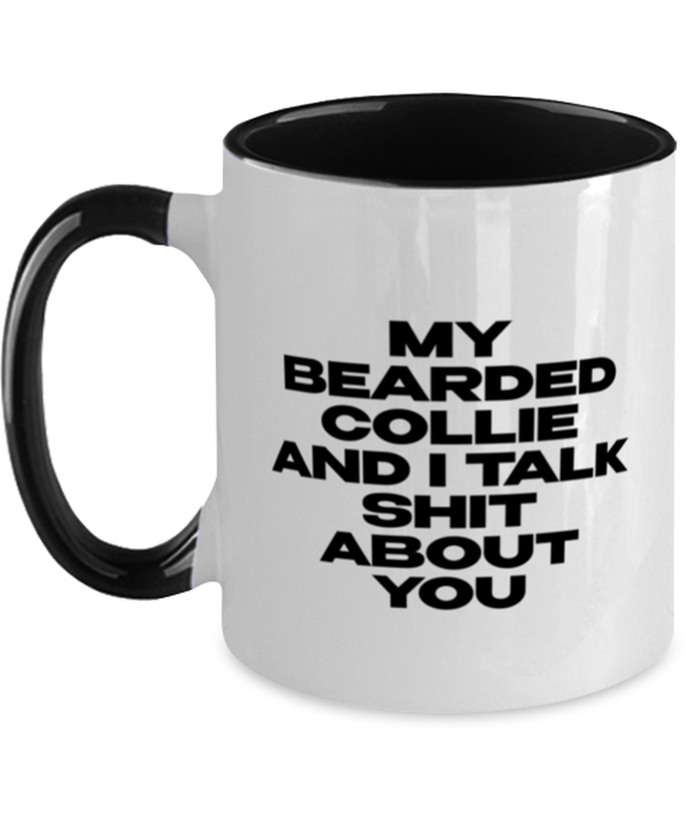 Bearded Collie Black Handle Coffee Mug Unique Reusable Cup Men Women