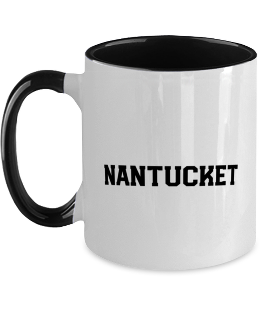 Nantucket Massachusetts Moving Away Black Handle Coffee Mug Unique Reusable Cup Men Women