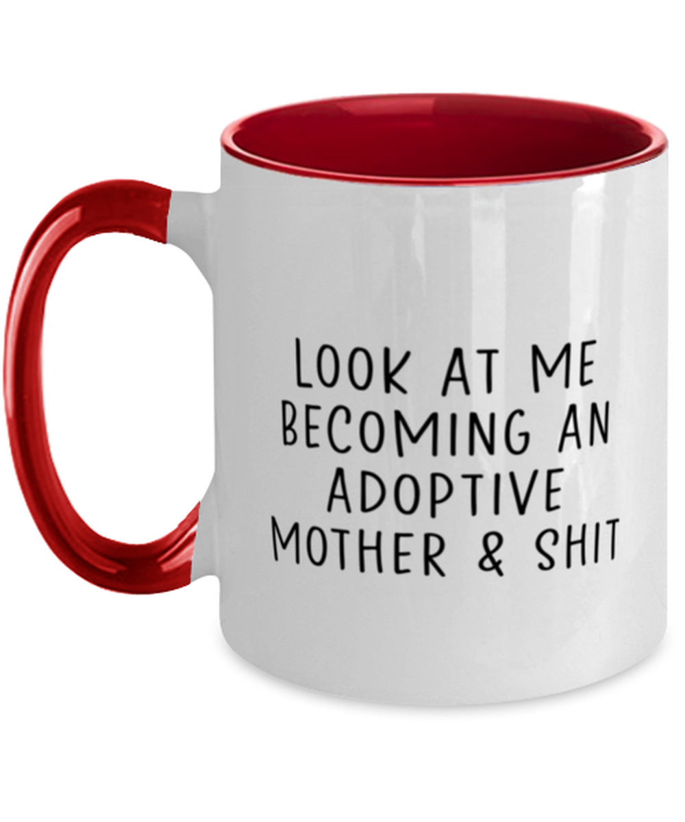 Adoptive Mother Red Handle Coffee Mug Unique Reusable Cup Men Women