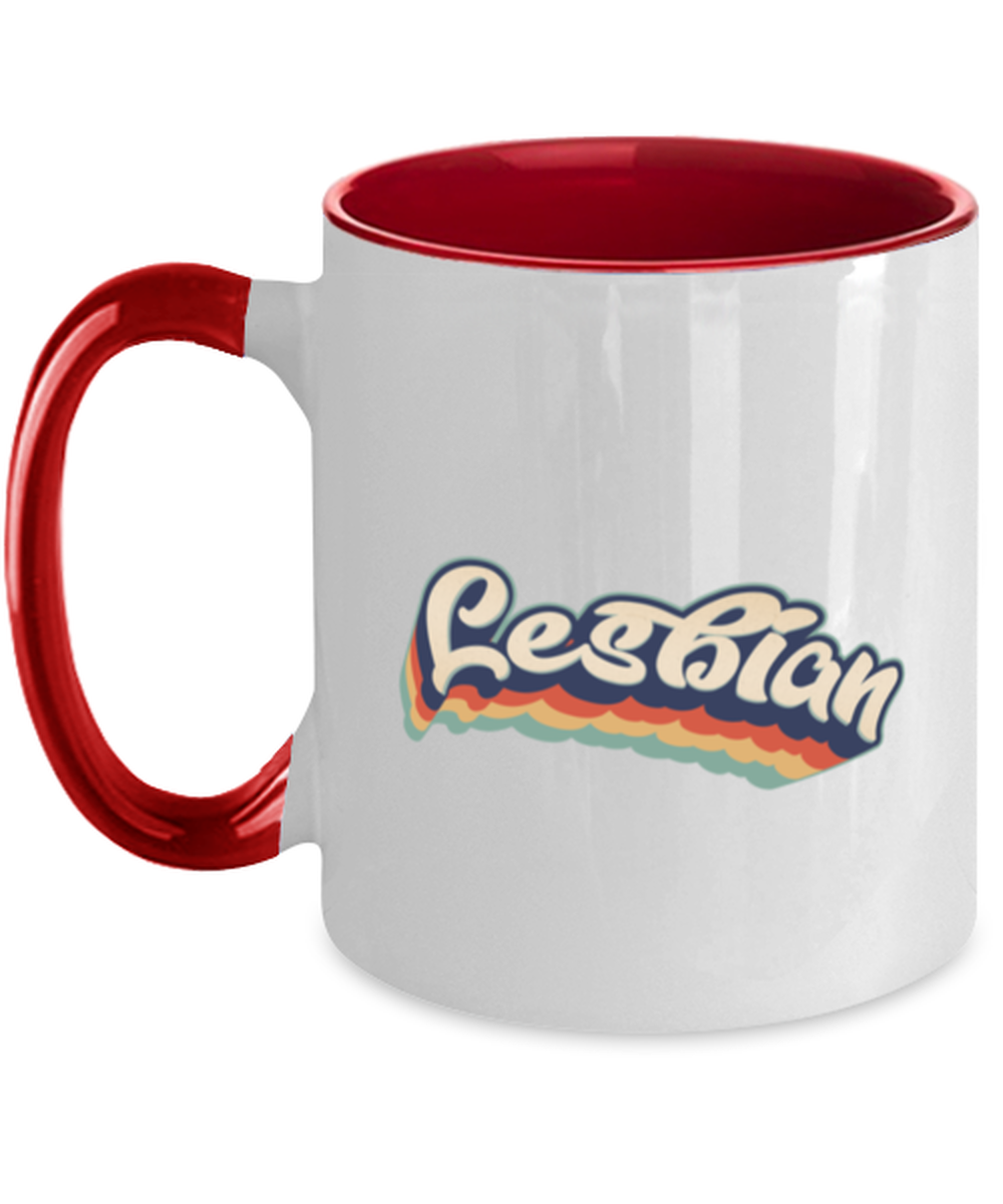 Lesbian Pride Gay LGBT LGBTQ Red Handle Coffee Mug Unique Reusable Cup Men Women