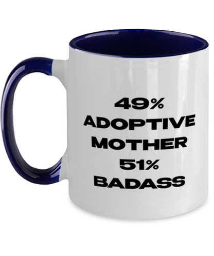 Adoptive Mother Navy Handle Coffee Mug Unique Reusable Cup Men Women