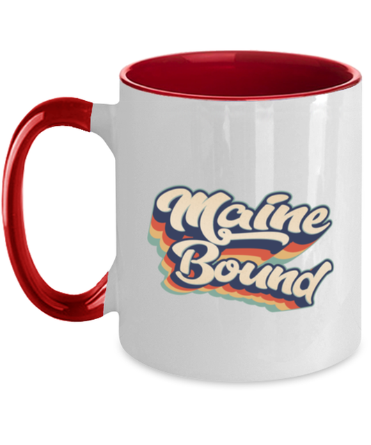 Moving to Maine Moving Away Retro 70s 1970 Red Handle Coffee Mug Unique Reusable Cup Men Women