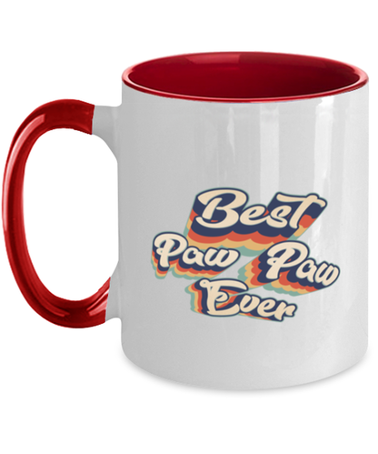 Paw Paw Best Ever Red Handle Coffee Mug Unique Reusable Cup Men Women