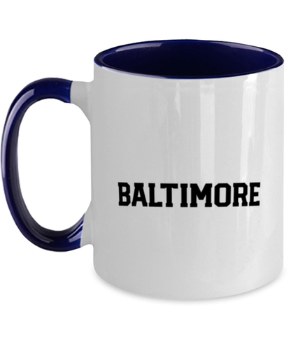 Baltimore Maryland Moving Away Navy Handle Coffee Mug Unique Reusable Cup Men Women