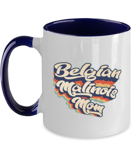 Belgian Malinois Mom Mama Dog Mother Navy Handle Coffee Mug Unique Reusable Cup Men Women