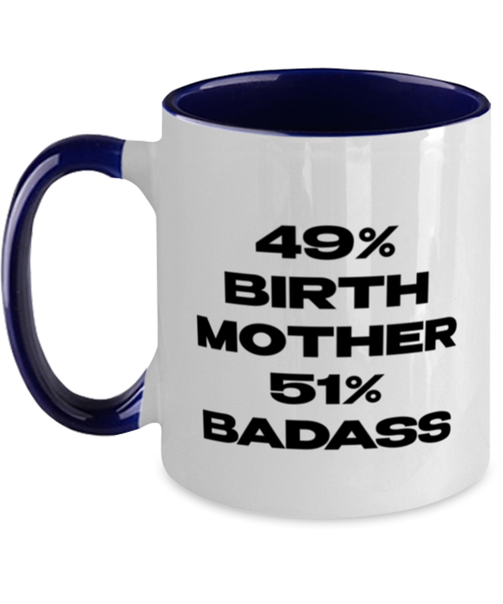 Birth Mother Navy Handle Coffee Mug Unique Reusable Cup Men Women