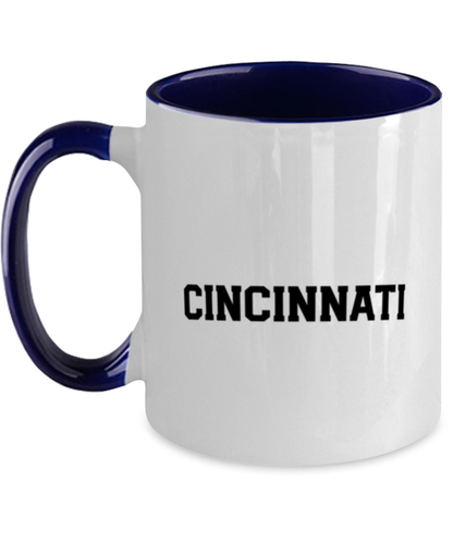 Cincinnati Ohio Moving Away Navy Handle Coffee Mug Unique Reusable Cup Men Women