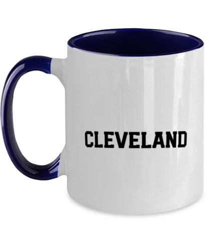 Cleveland Ohio Moving Away Navy Handle Coffee Mug Unique Reusable Cup Men Women