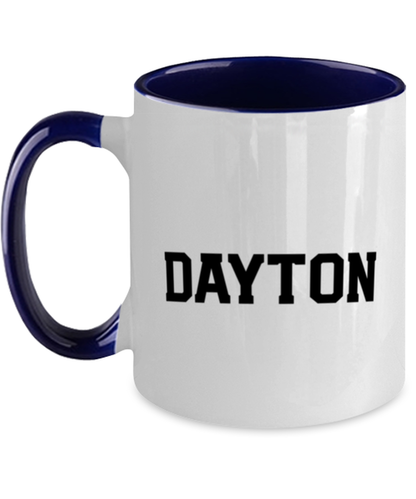 Dayton Ohio Moving Away Navy Handle Coffee Mug Unique Reusable Cup Men Women