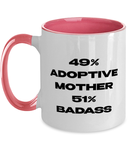 Adoptive Mother Pink Handle Coffee Mug Unique Reusable Cup Men Women