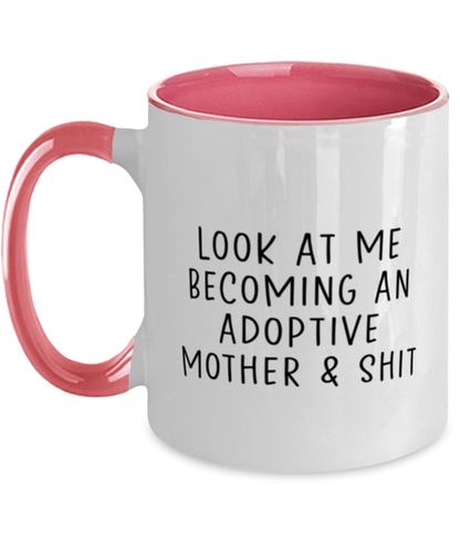 Adoptive Mother Pink Handle Coffee Mug Unique Reusable Cup Men Women