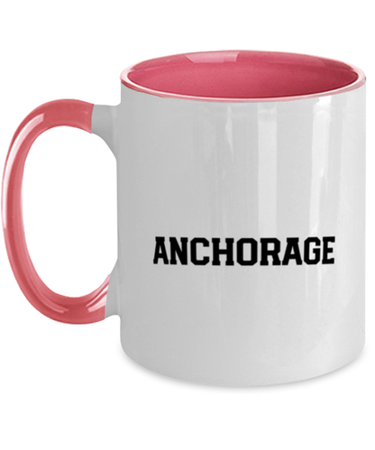 Anchorage Alaska Moving Away Pink Handle Coffee Mug Unique Reusable Cup Men Women