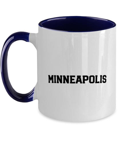 Minneapolis Minnesota Moving Away Navy Handle Coffee Mug Unique Reusable Cup Men Women